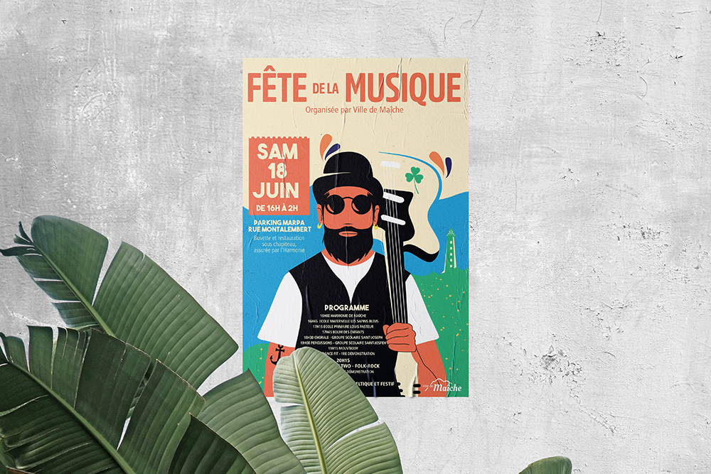 L’affiche de la fête de la musique 2022 à Maîche